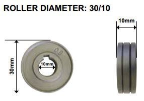 Unimig 0.8-0.9mm Gasless Drive Roll Knurled Groove - SKU UNIMIG:0.8-0.9F30-10