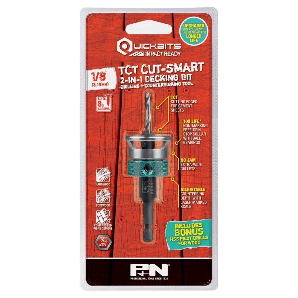 P&N DRILL TCT & COUNTERSINK TCT QUICKBIT CUTSMART 9/64 (10G) - SKU P&N:107CSC001