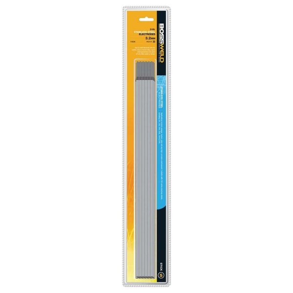 Bossweld Electrode Stainless Steel 316L-16 x 3.2mm x (25 Pkt) - SKU Dynaweld:110230