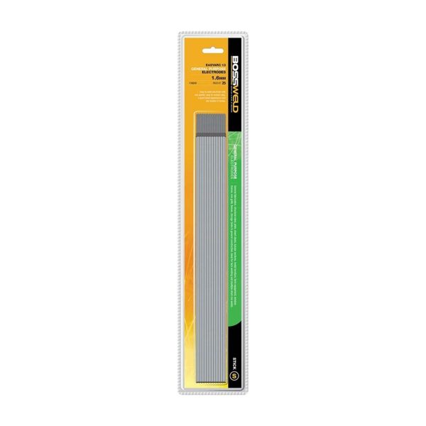 Bossweld Electrode General Purpose 6013 x 1.6mm x (25 Pkt) - SKU Dynaweld:110240 Bossweld Electrode General Purpose 6013 x 1.6mm x (25 Pkt) - SKU Dynaweld:110240