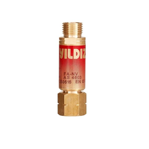 Yildiz Flashback Arrestor Flammable (For Torch) UNF5/8" x 18 LH - SKU Yildiz:1118N-AU Yildiz Flashback Arrestor Flammable (For Torch) UNF5/8" x 18 LH - SKU Yildiz:1118N-AU