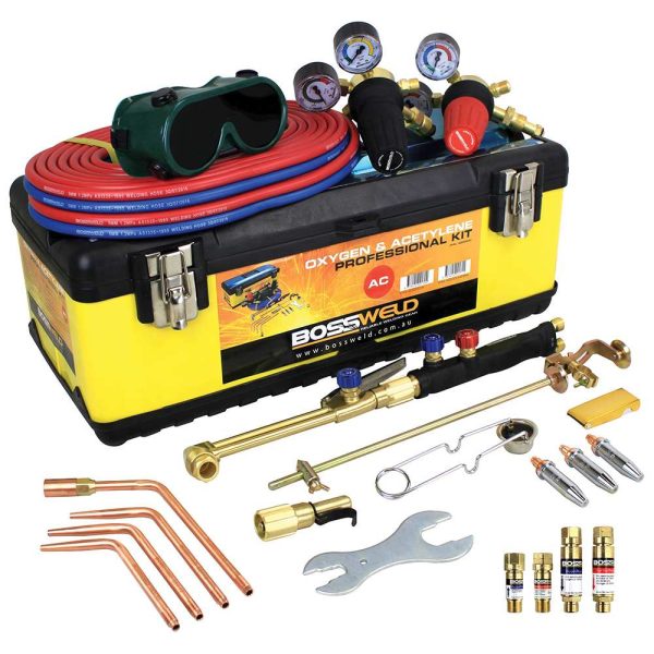 Bossweld Oxygen/Acetylene Kit With Flashback Arrestors - SKU Dynaweld:400004FBA