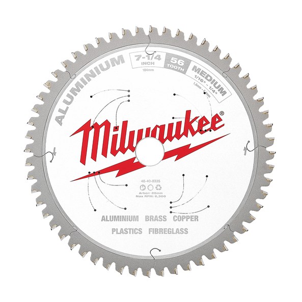 Milwaukee Aluminium Circular Saw Blade 184mm (7-1/4") 56 Teeth - SKU Milwaukee:48408335