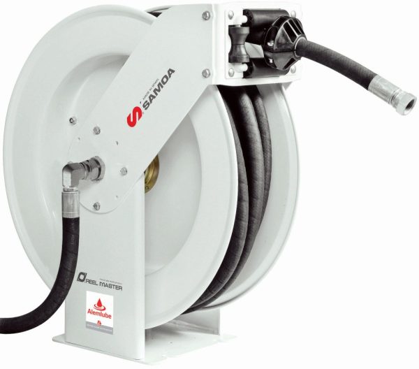 Samoa high volume heavy duty hose reel, 20m x 12mm ID hose - SKU Alemlube:505232