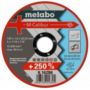 Metabo 125 x 1.6 x 22.23 M-Calibur Inox Cutting Disc 616286000 Pack of 25 - SKU Metabo:616286000