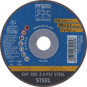 Pferd Flat Cut-Off Wheel EHT 100-2.4 A 46 P PSF GP-Steel 61741116 Pack of 10 - SKU Pferd:61741116_10 Pferd Flat Cut-Off Wheel EHT 100-2.4 A 46 P PSF GP-Steel 61741116 Pack of 10 - SKU Pferd:61741116_10