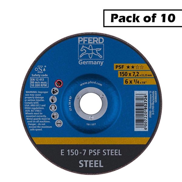 Pferd Grinding Wheel GP Depressed Centre PSF Steel 150mm - SKU Pferd:62015628-10