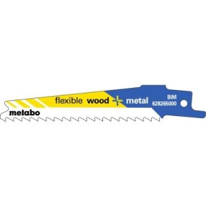 Metabo 5 Sabre Saw Blades "Flexible Wood + Metal" 100 x 0.9mm - SKU Metabo:628265000 Metabo 5 Sabre Saw Blades "Flexible Wood + Metal" 100 x 0.9mm - SKU Metabo:628265000