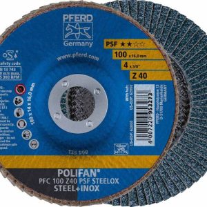 Pferd Flap Disc Polifan 100mm 4" 40G GP Zirconia Inox 67764100 Pack of 10 - SKU Pferd:67764100-10