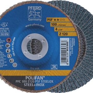 Pferd Flap Disc Polifan 100mm 4" 120g Gp Zirconia Inox 67769100-10 Pack Of 10 - SKU Pferd:67769100-10 Pferd Flap Disc Polifan 100mm 4" 120g Gp Zirconia Inox 67769100-10 Pack Of 10 - SKU Pferd:67769100-10