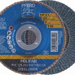Pferd Polifan Flap Disc 125mm 5'' 60G GP Zirconia Inox 67770126-10 Pack of 10 - SKU Pferd:67770126-10