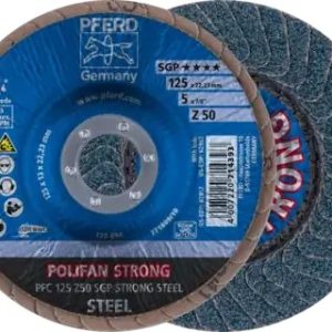 Pferd Polifan Flap Disc PFC 125 x 22.23mm Conical Z50 Zirconia SGP Strong Steel 67788125-5 Pack of 5 - SKU Pferd:67788125-5