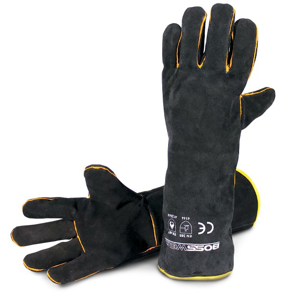 Bossweld 16" Black & Gold Welding Glove (Pair) - SKU Dynaweld:700010