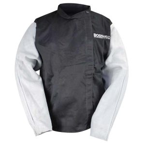 Bossweld Jacket FR-40 With Leather Sleeve - SKU Bossweld:700255L_ Bossweld Jacket FR-40 With Leather Sleeve - SKU Bossweld:700255L_