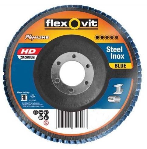 FlexOvit Flap Disc Zirconium Steel/Inox 125mm 40 grit - SKU Flexovit:9803040