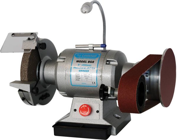 Linishall Combined Wheel & Belt Grinder 8'' (200mm) Model - SKU Linishall:BG8-915 Linishall Combined Wheel & Belt Grinder 8'' (200mm) Model - SKU Linishall:BG8-915