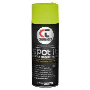 Spot & Survey Marking Paint, Fluro Yellow, 350g Aerosol - SKU Chemtools:CT-SP-350FY