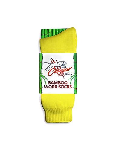 Cougar Safety Bamboo Work Socks Yellow Colour Cougar - SKU Cougar Safety:CWS-Yellow