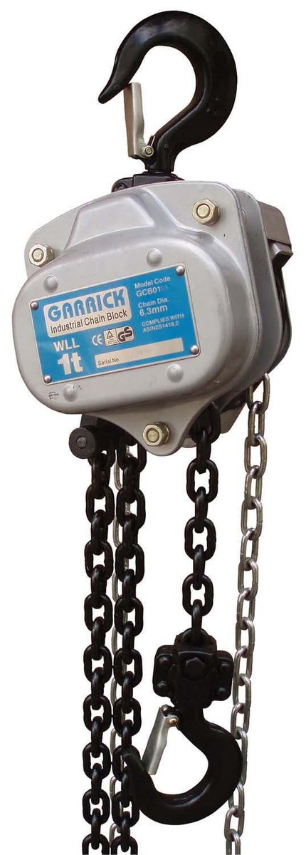 Garrick Herbert 1Ton 3M Lift Chain Blocks - Load Limited Garrick - SKU Garrick Herbert:GCBLL0103
