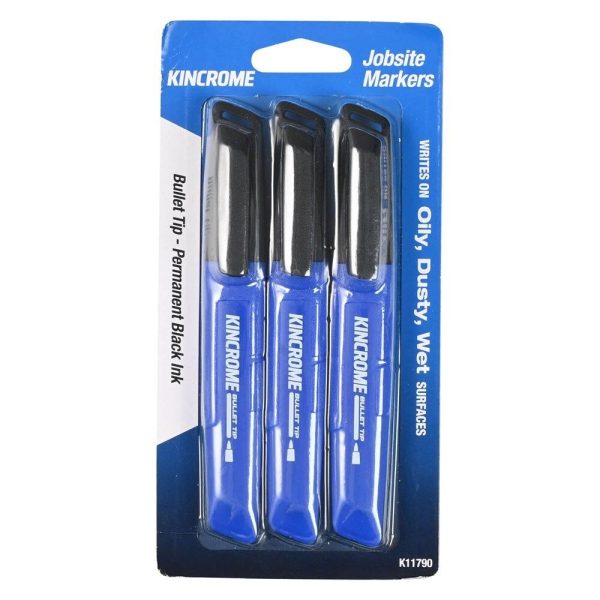 Kincrome Permanent Marker Bullet Tip 3 Pack Black - SKU Kincrome:K11790