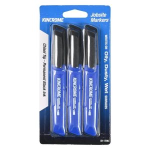 Kincrome Permanent Marker Chisel Tip 3 Pack Black - SKU Kincrome:K11795 Kincrome Permanent Marker Chisel Tip 3 Pack Black - SKU Kincrome:K11795