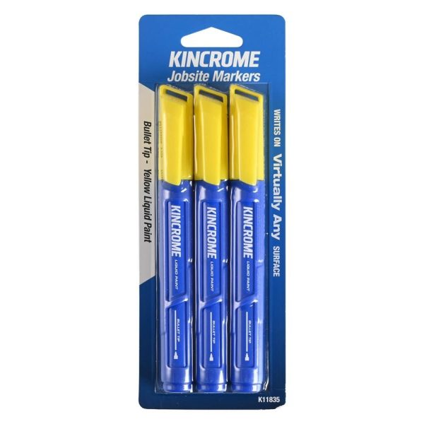 Kincrome Paint Marker Bullet Tip 3 Piece Yellow - SKU Kincrome:K11835