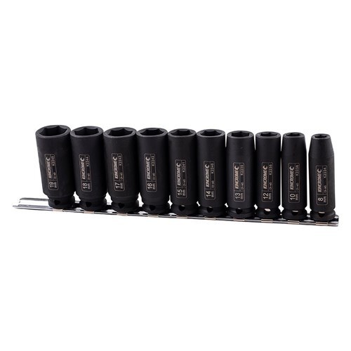 Kincrome Deep Impact Socket Rail 10 Piece 3/8" Drive - Metric - SKU Kincrome:K2093