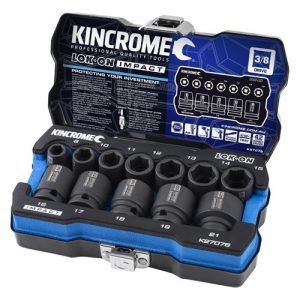 Kincrome Lok-On™ Impact Socket Set 12 Piece 3/8" Drive - Metric - SKU Kincrome:K27076 Kincrome Lok-On™ Impact Socket Set 12 Piece 3/8" Drive - Metric - SKU Kincrome:K27076