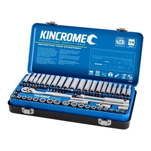 Kincrome Socket Set 82 Piece 1/4" Drive - Metric & Imperial - SKU Kincrome:K28003 Kincrome Socket Set 82 Piece 1/4" Drive - Metric & Imperial - SKU Kincrome:K28003
