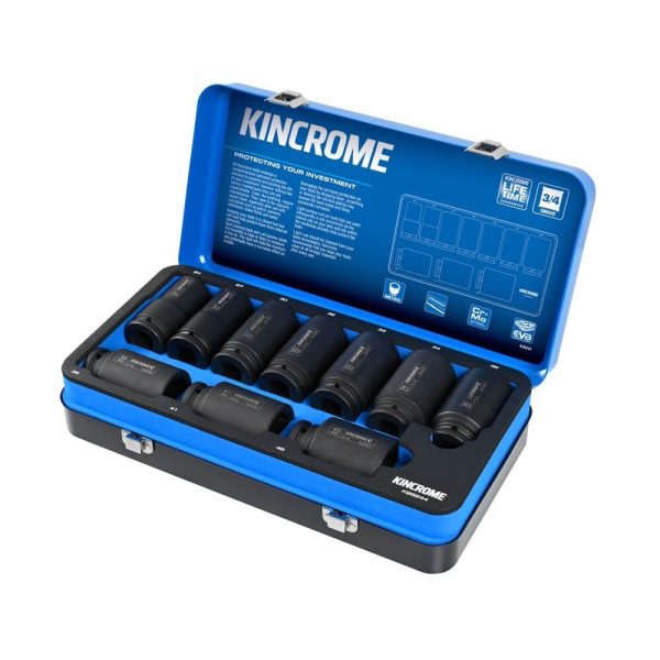 Kincrome 10 Piece Impact 3/4" Drive Deep Socket Set - Metric - SKU Kincrome:K28244