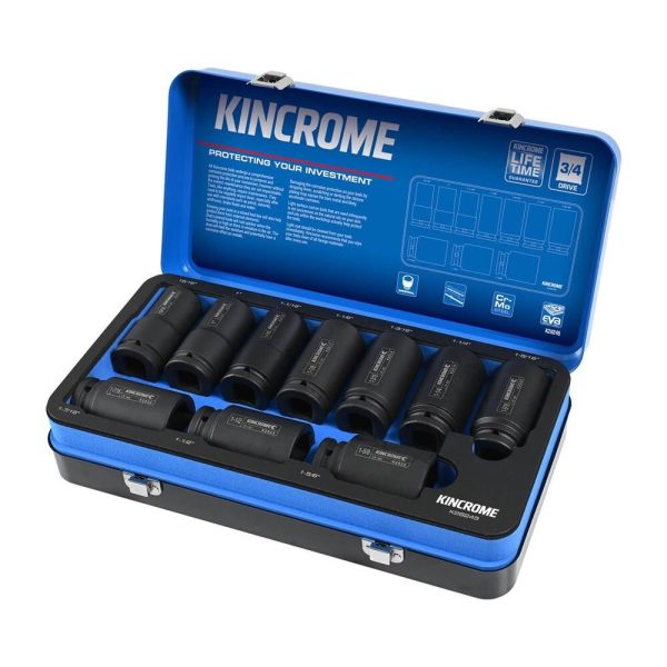 Kincrome Impact 3/4" Drive Socket Set Deep Imperial 10 Piece - SKU Kincrome:K28245