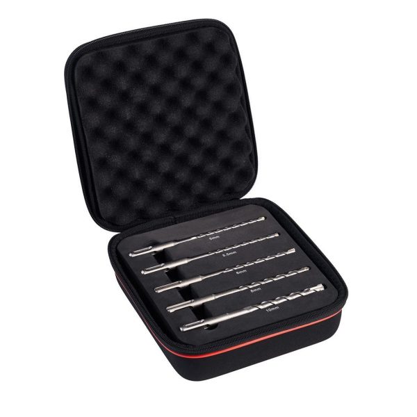 Starrett 5-Piece SDS Drill Bit Set for Stainless Steel, Wood, 10mm Max, 5mm Min, HSS Bits - SKU Starrett:KBPXK05