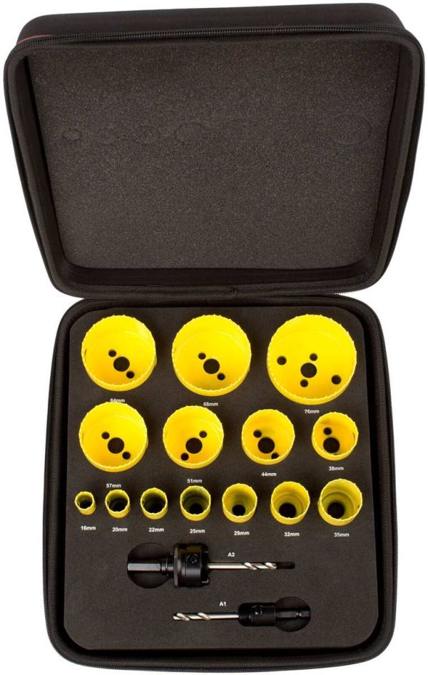 Starrett Universal Fast Cut Bi-Metal Hole Saw Kit, General Purpose 14pc - SKU Starrett:KFC14021