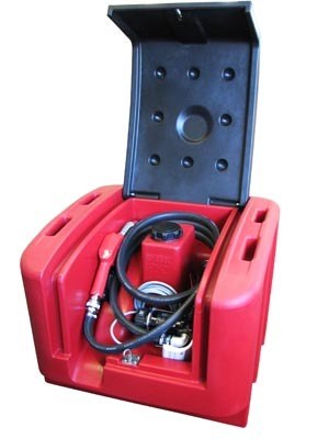 Alemlube 100L lockable poly tank with 12V kit & automatic nozzle with meter - SKU Alemlube:L10040PAM