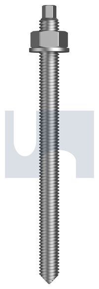 Hobson Engineering M16 X 500mm Hot Dip Galvanised Finish Stud Chemical Anchor Kit (External Hex) Chisel Point Class 5.8 Metric Hobson MCA58GPM160500H Pack of 10 - SKU Hobson Engineering:MCA58GPM160500H
