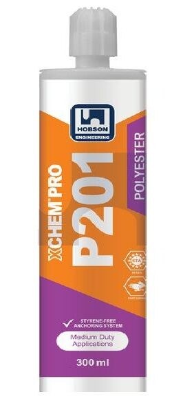 Hobson Engineering XChem Pro P201 Polyester Cartridge Adhesive 300ml Hobson - SKU Hobson Engineering:MCCP201300