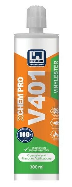 Hobson Engineering XChem Pro V401 Vinylester Cartridge Adhesive 300ml Hobson - SKU Hobson Engineering:MCCV401300