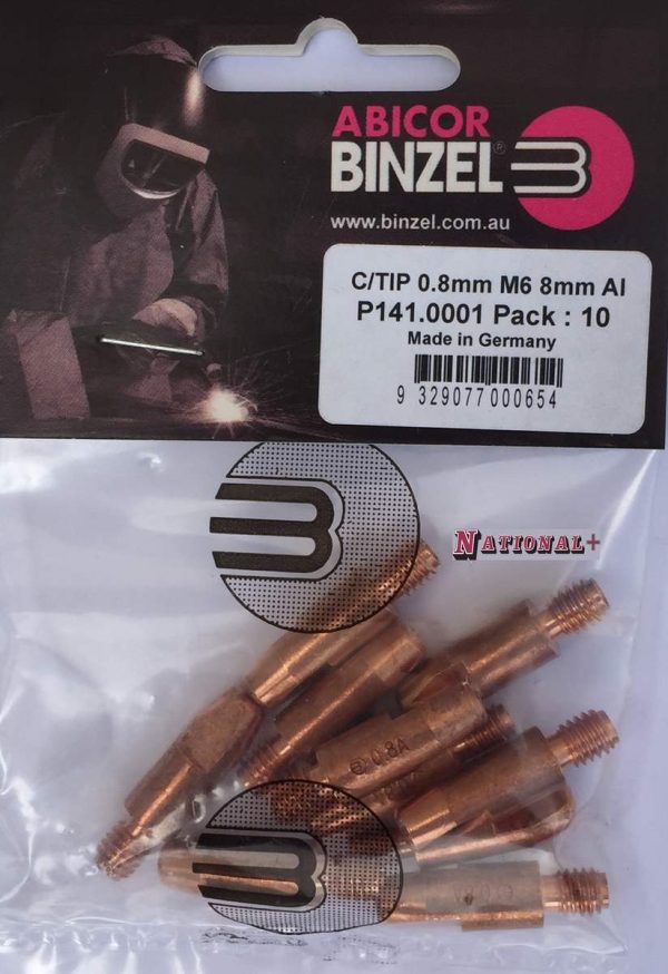 C/Tip 0.8 M6 8mm Al X10 - P141.0001 - SKU Binzel:P141.0001