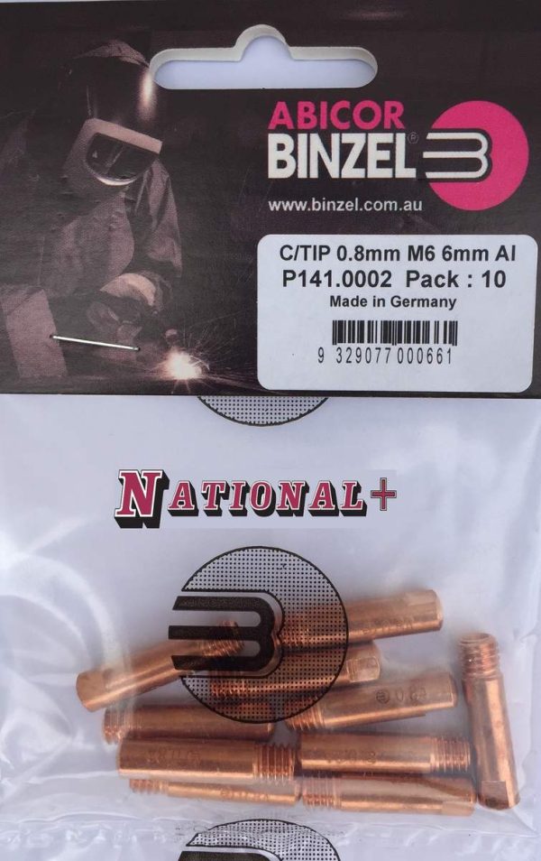 C/Tip 0.8 M6 6mm Al X10 - SKU Binzel:P141.0002