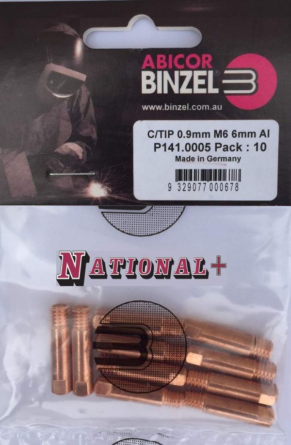 C/Tip 0.9 M6 6mm Al X10 - P141.0005 - SKU Binzel:P141.0005 C/Tip 0.9 M6 6mm Al X10 - P141.0005 - SKU Binzel:P141.0005