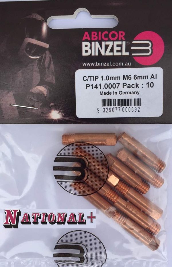 C/Tip 1.0 M6 6mm Al X10 - SKU Binzel:P141.0007