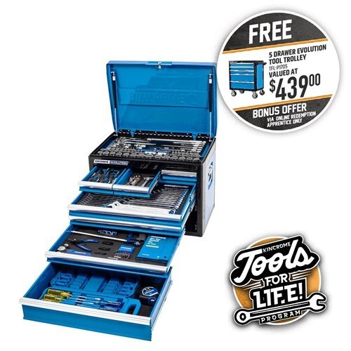 Kincrome Evolution Tool Chest 207 Piece 7 Drawer Deep 1/4, 3/8 & 1/2" Drive - SKU Kincrome:P1705