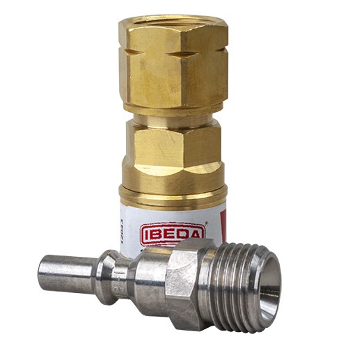 Tesuco Quick Action Coupler Fuel Gas EN561 Regulator End G3/8" FM - SKU Tesuco:QFDF3M3