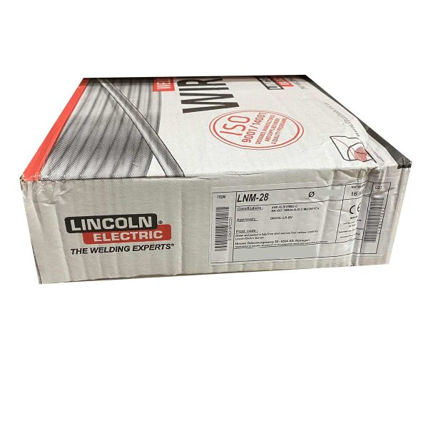 Lincoln LNM-28 CORTEN 1.2mm 15 Kg ER80S-G Low Alloy Solid Welding Wire - SKU Lincoln:S12K016PCC01