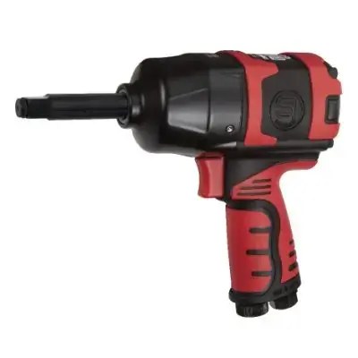 Impact Wrench Pistol Grip Twin H 1/2sq dr 2 ext anvil 0-600Nm 0-443ft/lb comp cover 175mm long 1... - SKU Industrial Air Tools:SI-1492B
