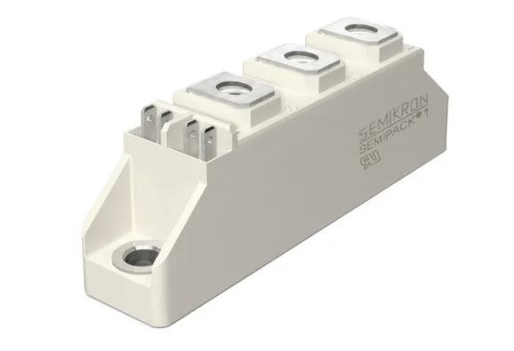 Semikron Dual Thyristor Module 100A 1600V 4 Pin A 5 SKKT92/16E - SKU Semikron:SKKT92-16E