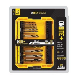 Alpha 10 Piece Onsite Plus Impact Step tip Drill Set - SKU Alpha:SM10ST