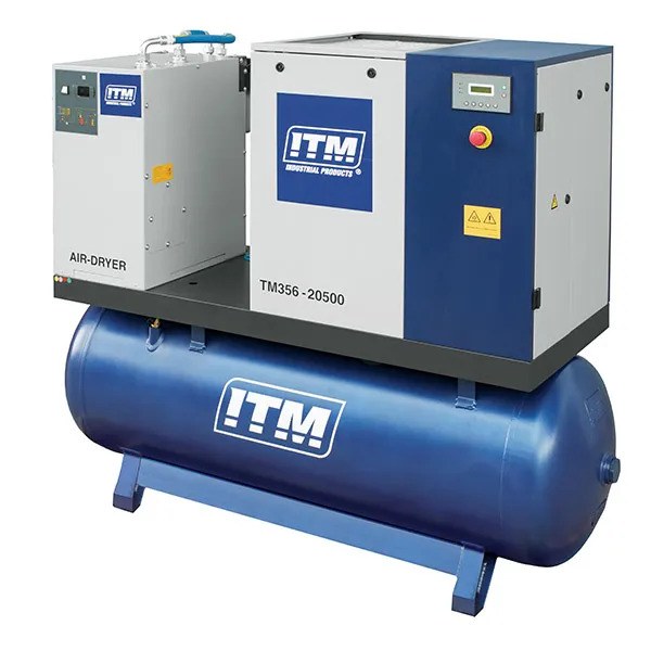 ITM Air Compressor Rotary Screw with Dryer 3 Phase 20HP 500 Litres FAD 1980 - SKU ITM:TM356-20500