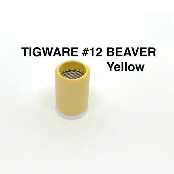 Tigware DC TIG Ceramic Nozzles - Super Tough Yellow Size 12 For 9 Series Torch - SKU Tigware:Yellowceramic12