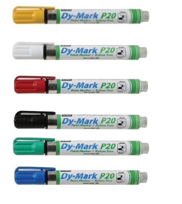 Dy-Mark P20 Dy Mark Paint Marker - Black / Red / Blue / Green / Yellow & White - SKU Dy-Mark:dymarkpaintmarker